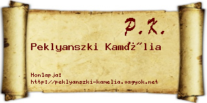 Peklyanszki Kamélia névjegykártya